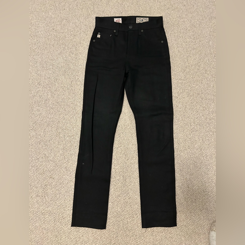 Structured straight black AG jeans
